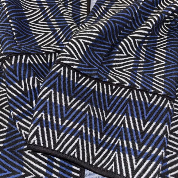 Jones Studio Jacket Long Geometric Print Open Front Dress Coat Blazer Pockets A - Picture 3 of 15